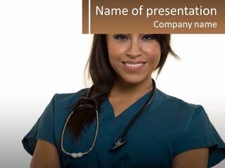 A Woman With A Stethoscope On Her Neck PowerPoint Template