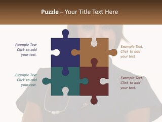 A Woman With A Stethoscope On Her Neck PowerPoint Template