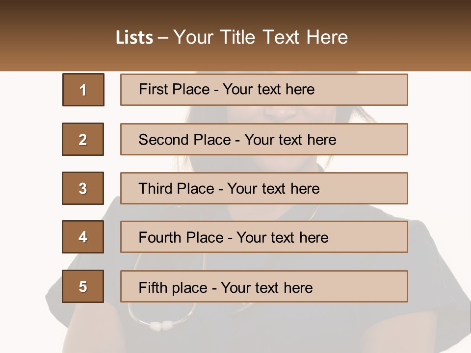 A Woman With A Stethoscope On Her Neck PowerPoint Template