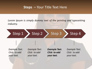 A Woman With A Stethoscope On Her Neck PowerPoint Template