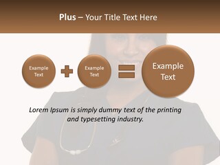 A Woman With A Stethoscope On Her Neck PowerPoint Template