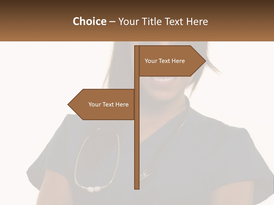 A Woman With A Stethoscope On Her Neck PowerPoint Template