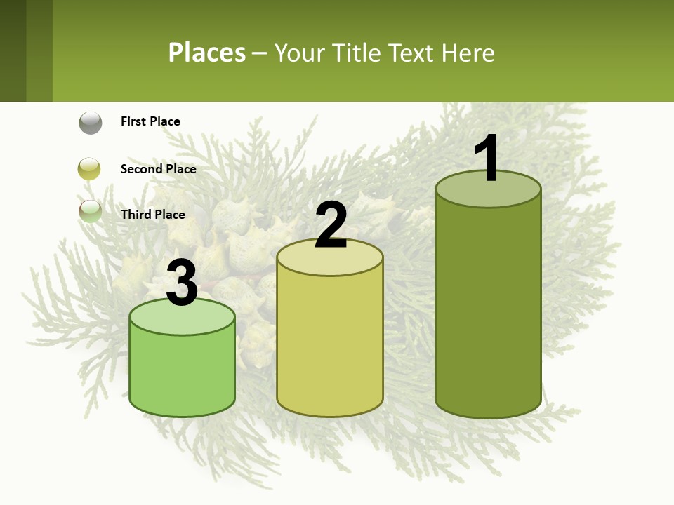 A Bunch Of Green Leaves On A White Background PowerPoint Template