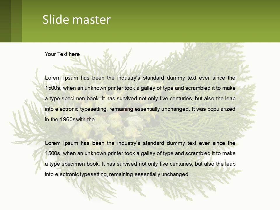 A Bunch Of Green Leaves On A White Background PowerPoint Template