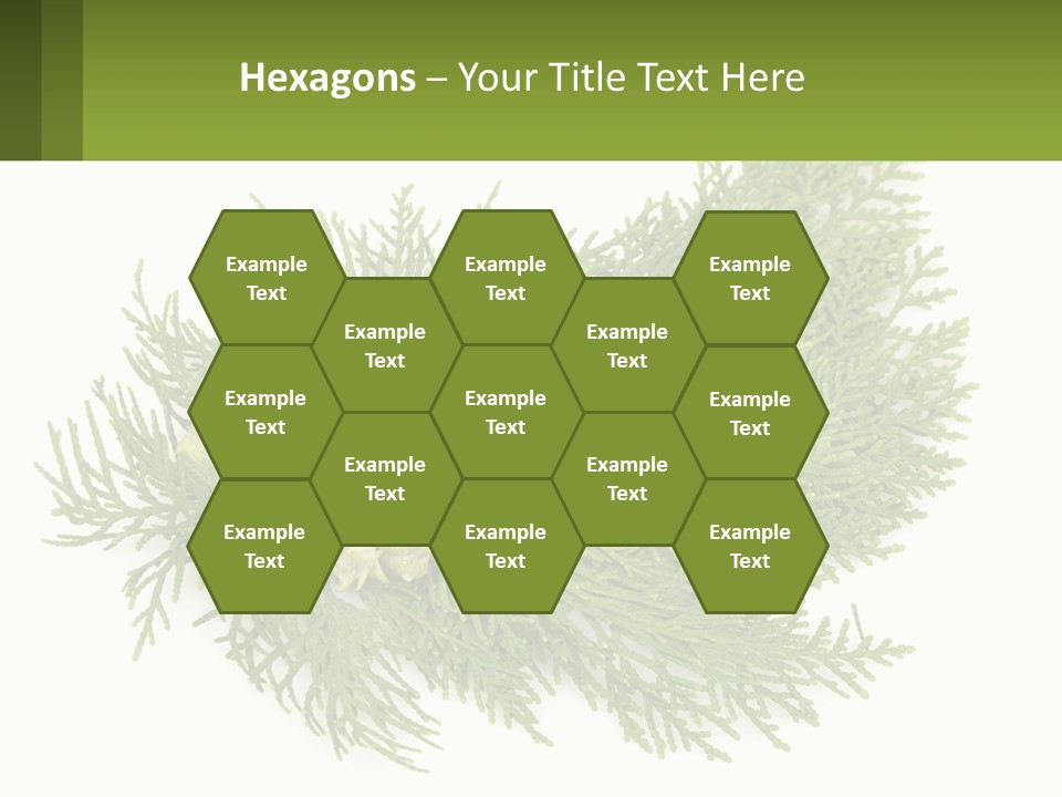 A Bunch Of Green Leaves On A White Background PowerPoint Template