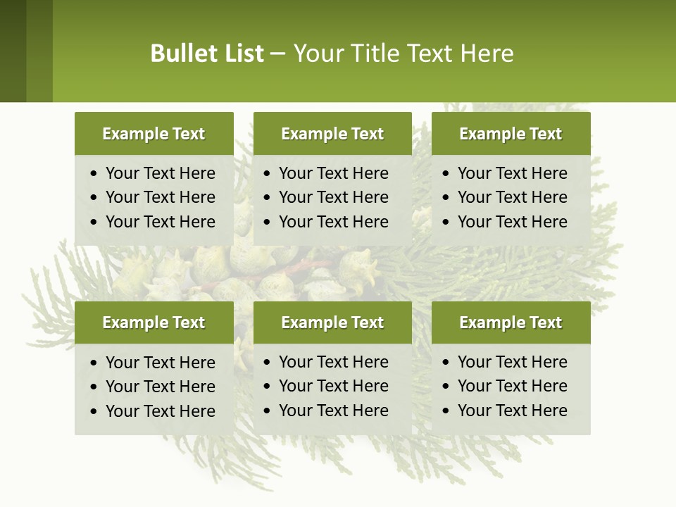 A Bunch Of Green Leaves On A White Background PowerPoint Template