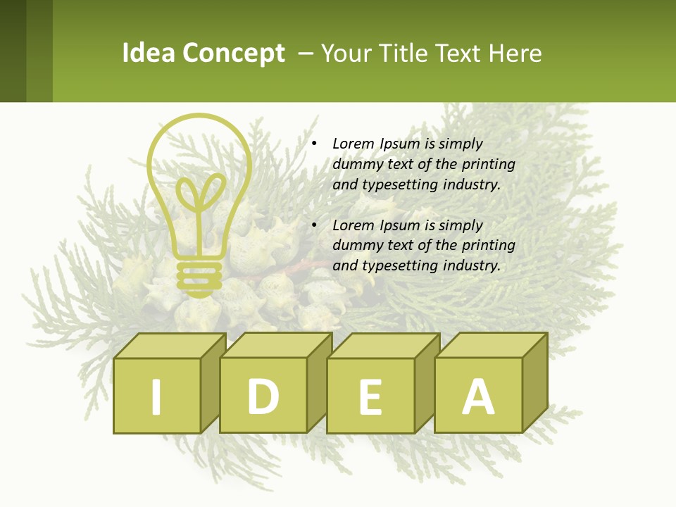 A Bunch Of Green Leaves On A White Background PowerPoint Template