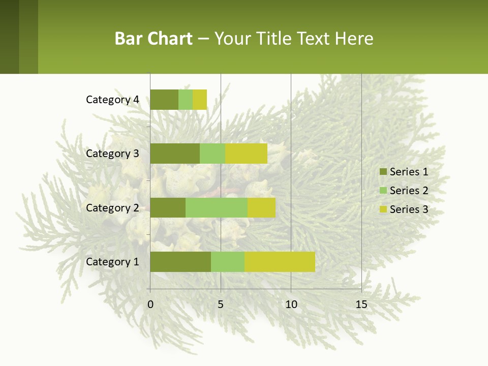 A Bunch Of Green Leaves On A White Background PowerPoint Template