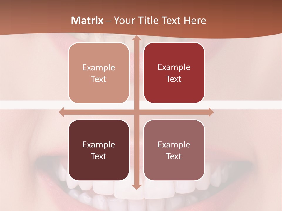 A Woman's Teeth With White Teeth And A Brown Background PowerPoint Template