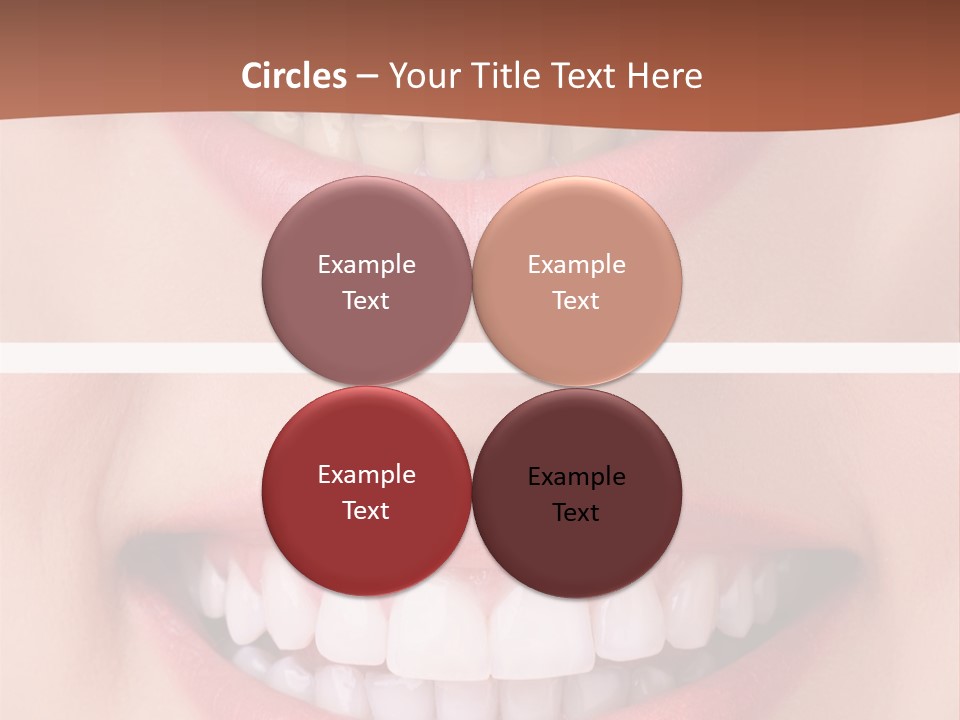 A Woman's Teeth With White Teeth And A Brown Background PowerPoint Template