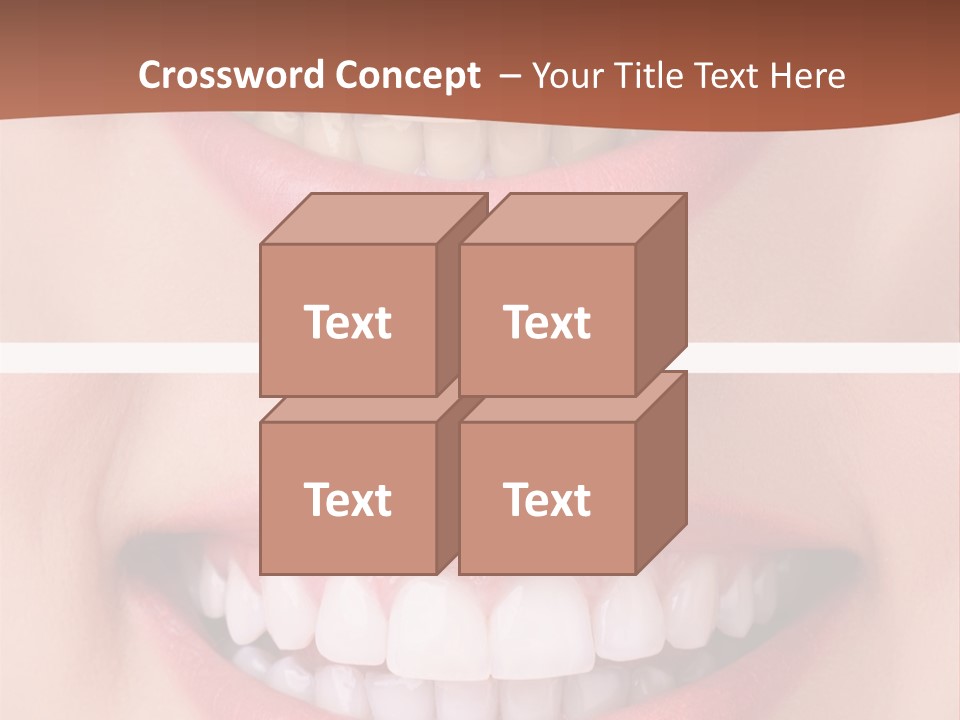 A Woman's Teeth With White Teeth And A Brown Background PowerPoint Template