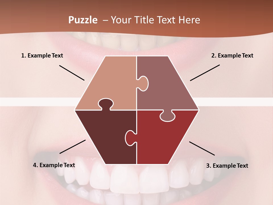 A Woman's Teeth With White Teeth And A Brown Background PowerPoint Template