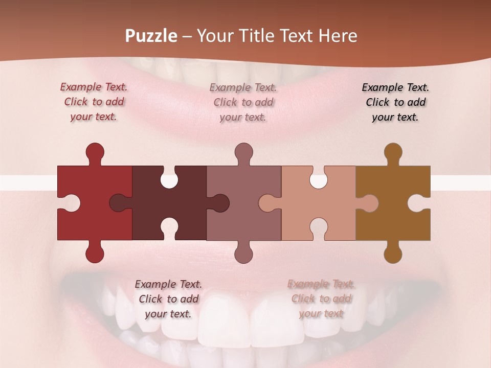 A Woman's Teeth With White Teeth And A Brown Background PowerPoint Template