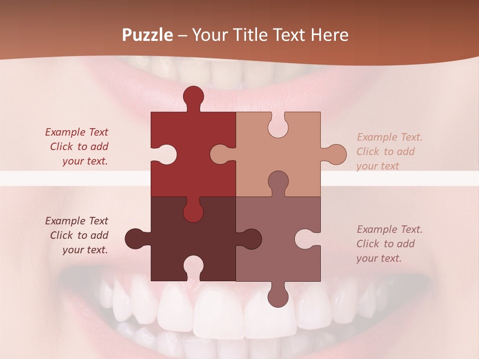 A Woman's Teeth With White Teeth And A Brown Background PowerPoint Template