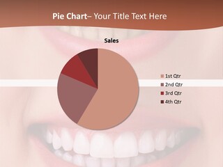 A Woman's Teeth With White Teeth And A Brown Background PowerPoint Template