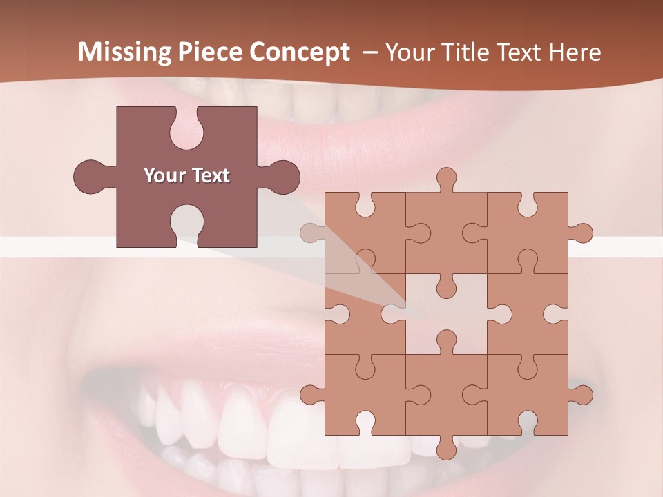 A Woman's Teeth With White Teeth And A Brown Background PowerPoint Template
