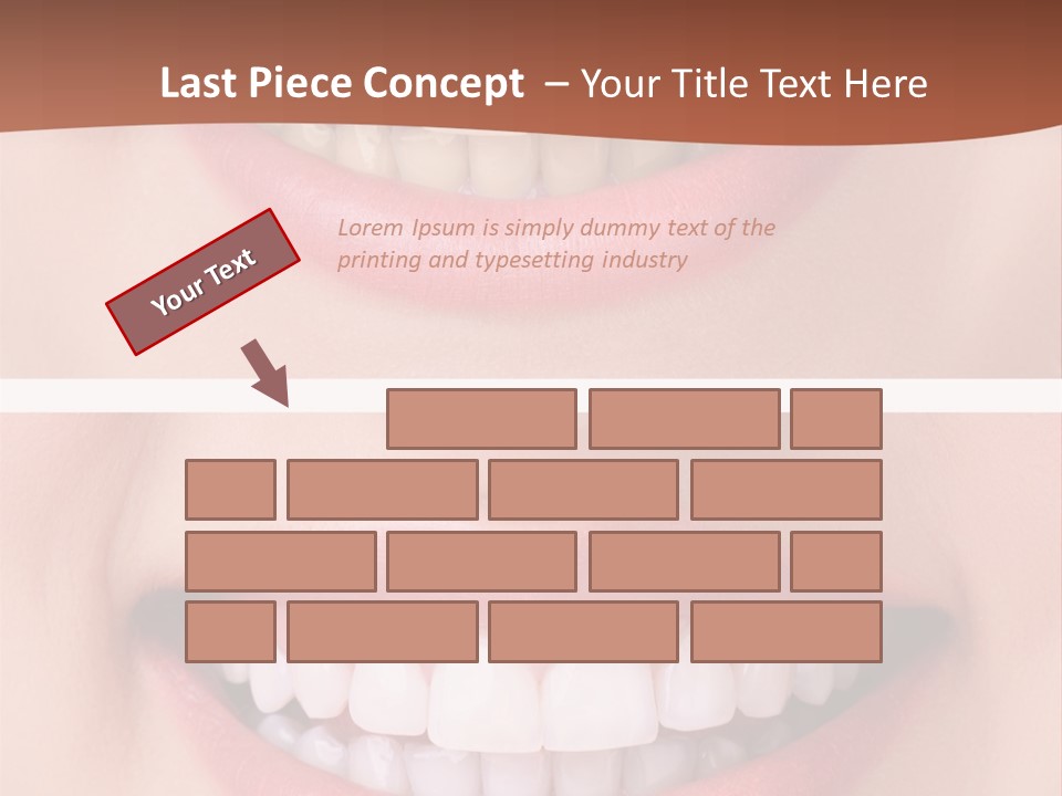 A Woman's Teeth With White Teeth And A Brown Background PowerPoint Template
