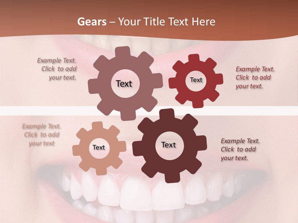 A Woman's Teeth With White Teeth And A Brown Background PowerPoint Template