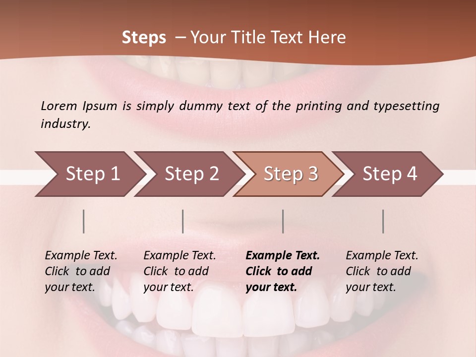 A Woman's Teeth With White Teeth And A Brown Background PowerPoint Template