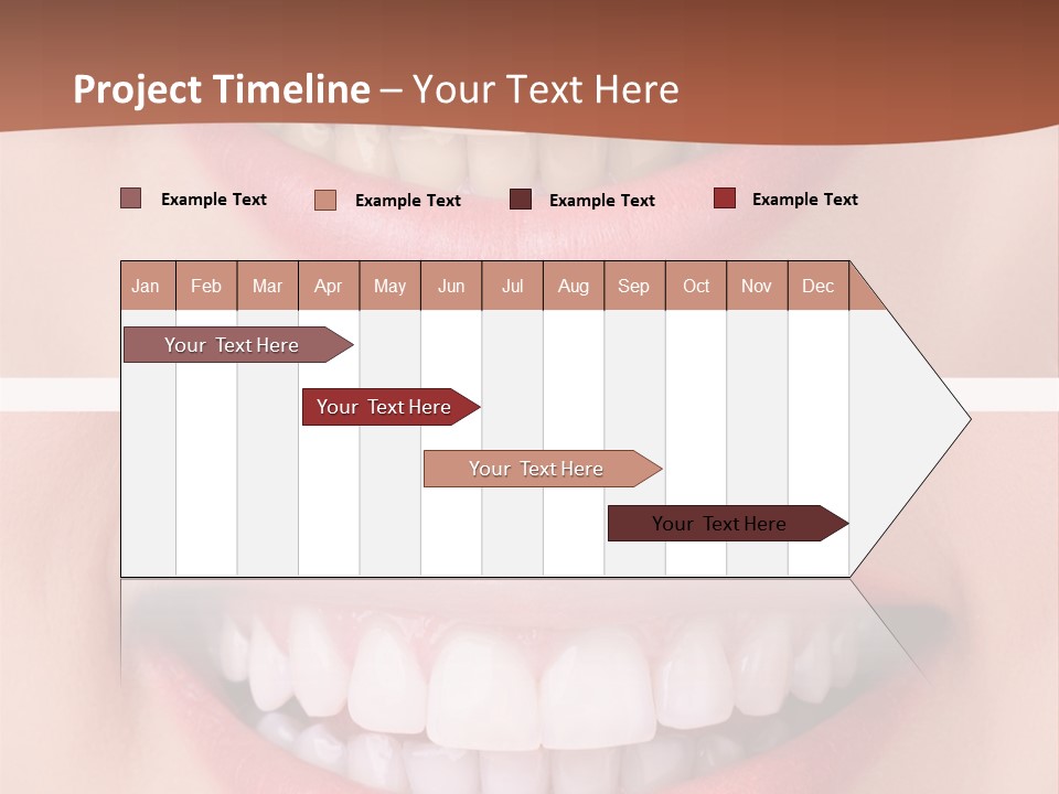 A Woman's Teeth With White Teeth And A Brown Background PowerPoint Template