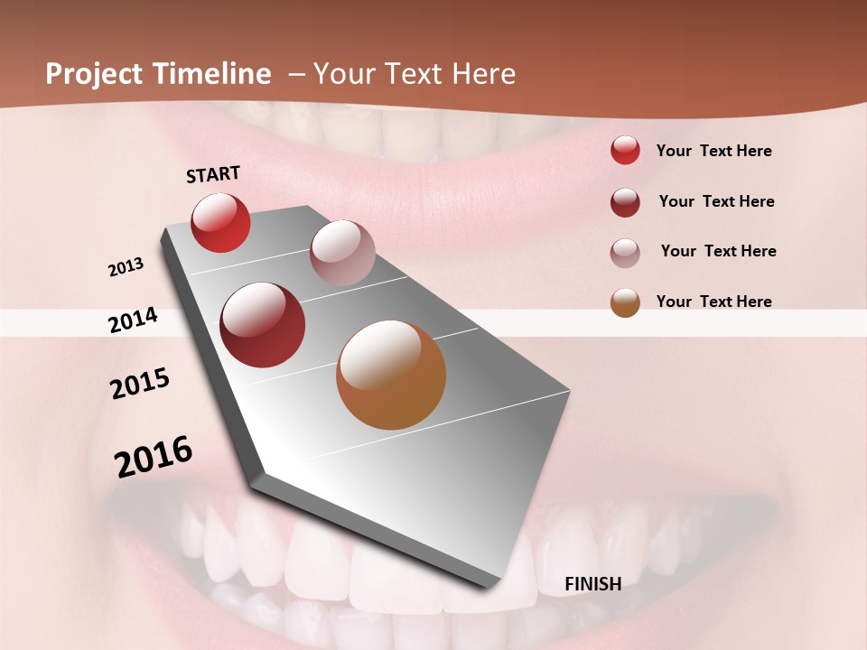 A Woman's Teeth With White Teeth And A Brown Background PowerPoint Template