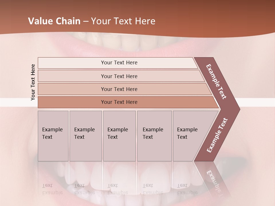 A Woman's Teeth With White Teeth And A Brown Background PowerPoint Template