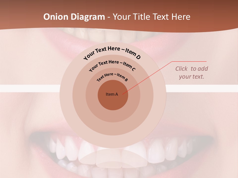 A Woman's Teeth With White Teeth And A Brown Background PowerPoint Template