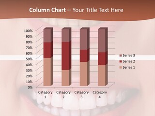 A Woman's Teeth With White Teeth And A Brown Background PowerPoint Template