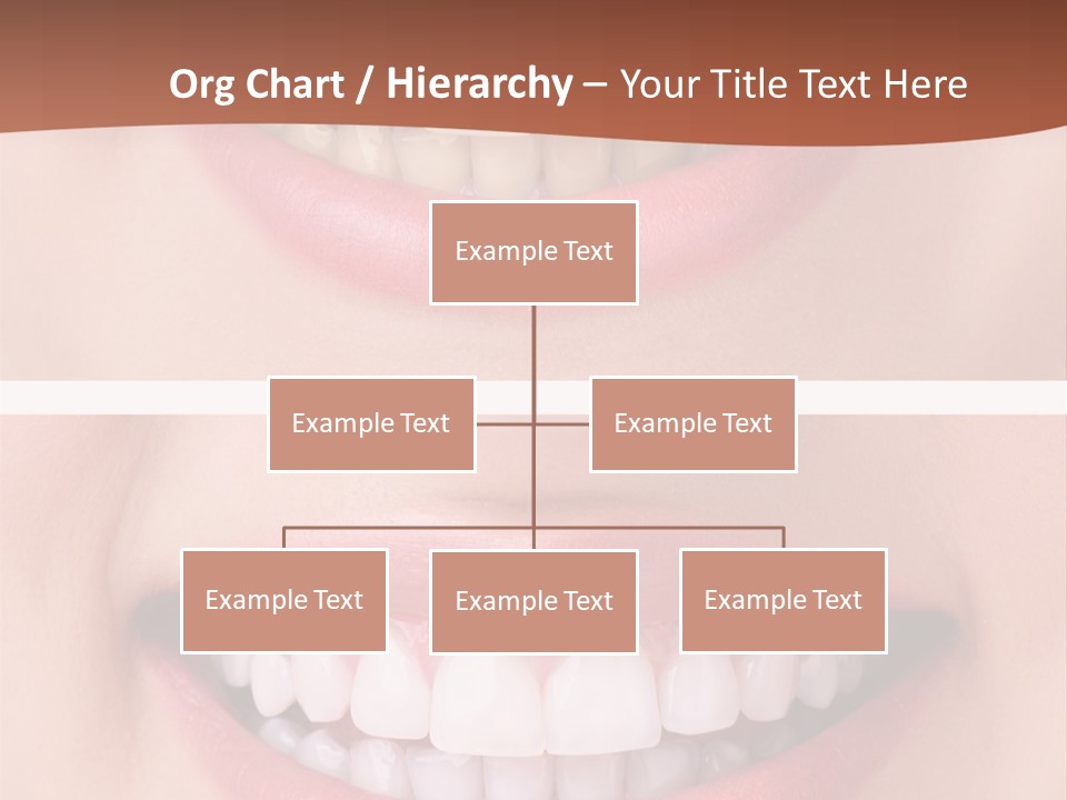 A Woman's Teeth With White Teeth And A Brown Background PowerPoint Template