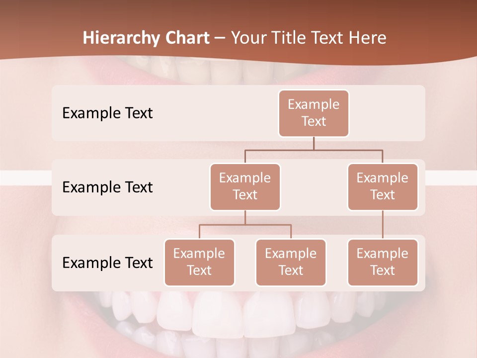 A Woman's Teeth With White Teeth And A Brown Background PowerPoint Template