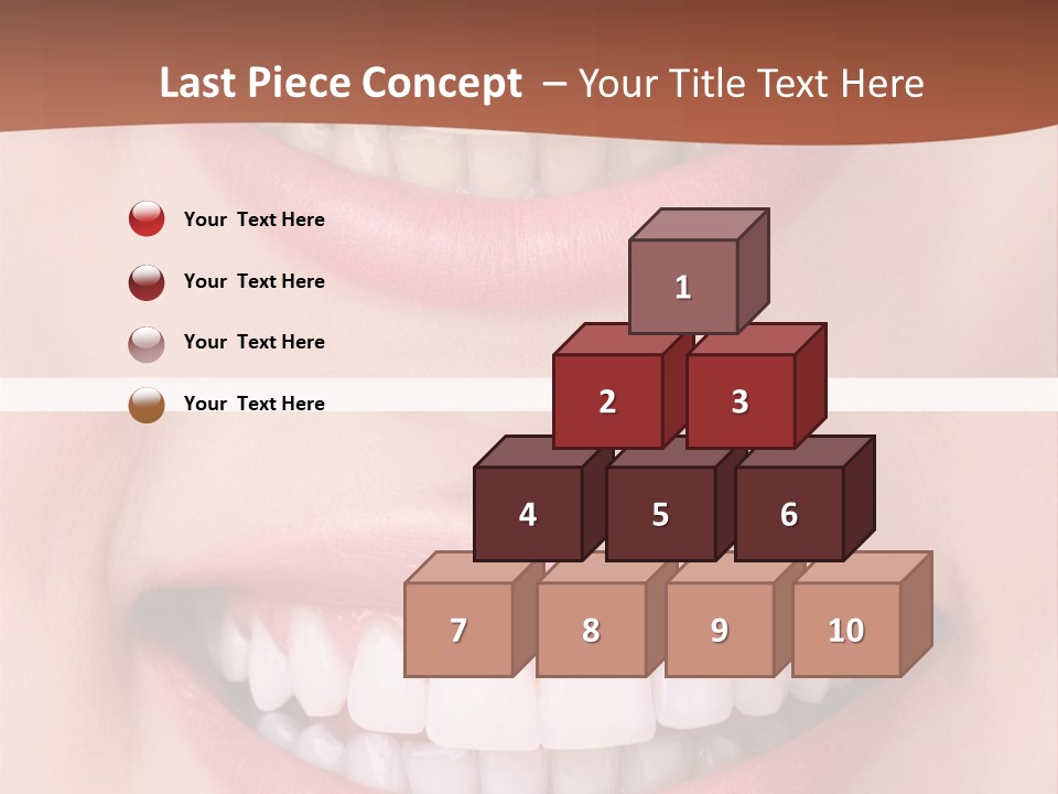 A Woman's Teeth With White Teeth And A Brown Background PowerPoint Template