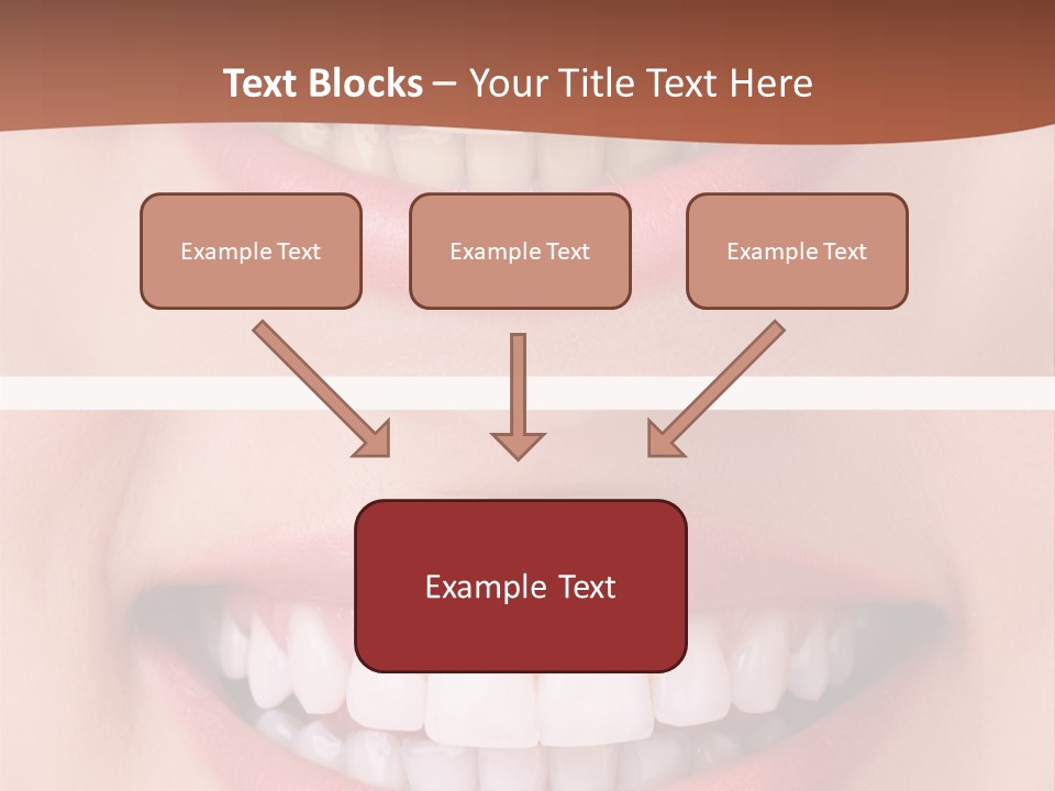 A Woman's Teeth With White Teeth And A Brown Background PowerPoint Template