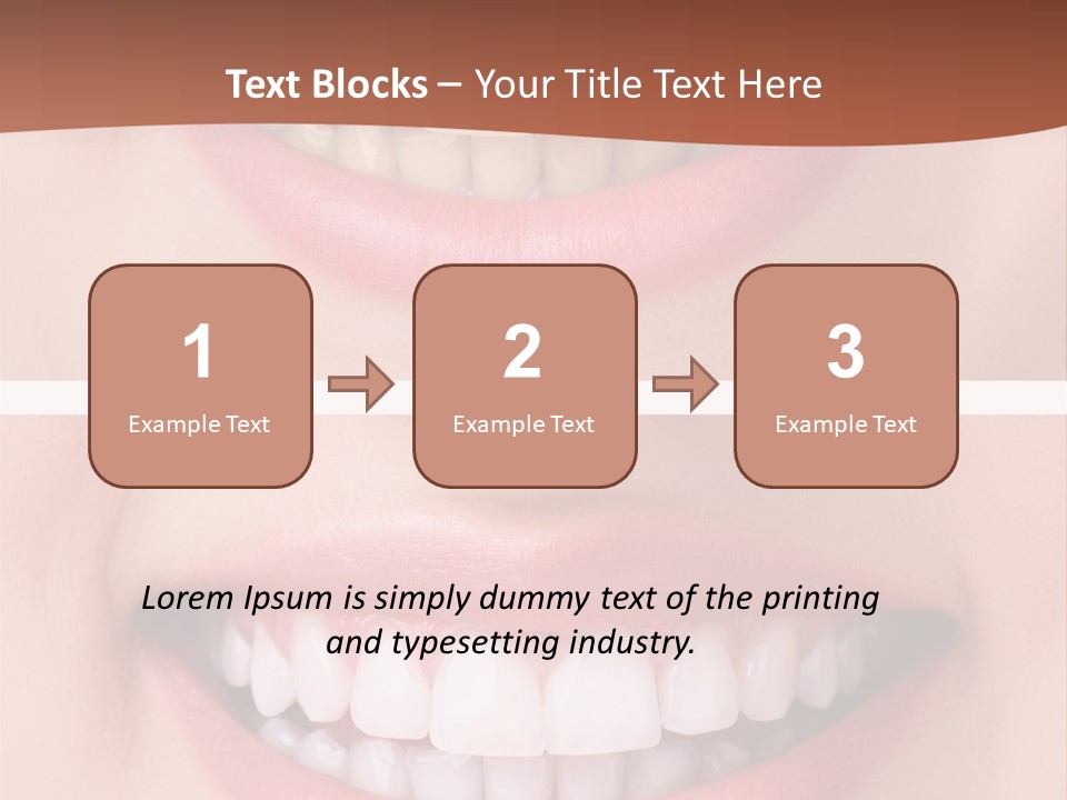 A Woman's Teeth With White Teeth And A Brown Background PowerPoint Template
