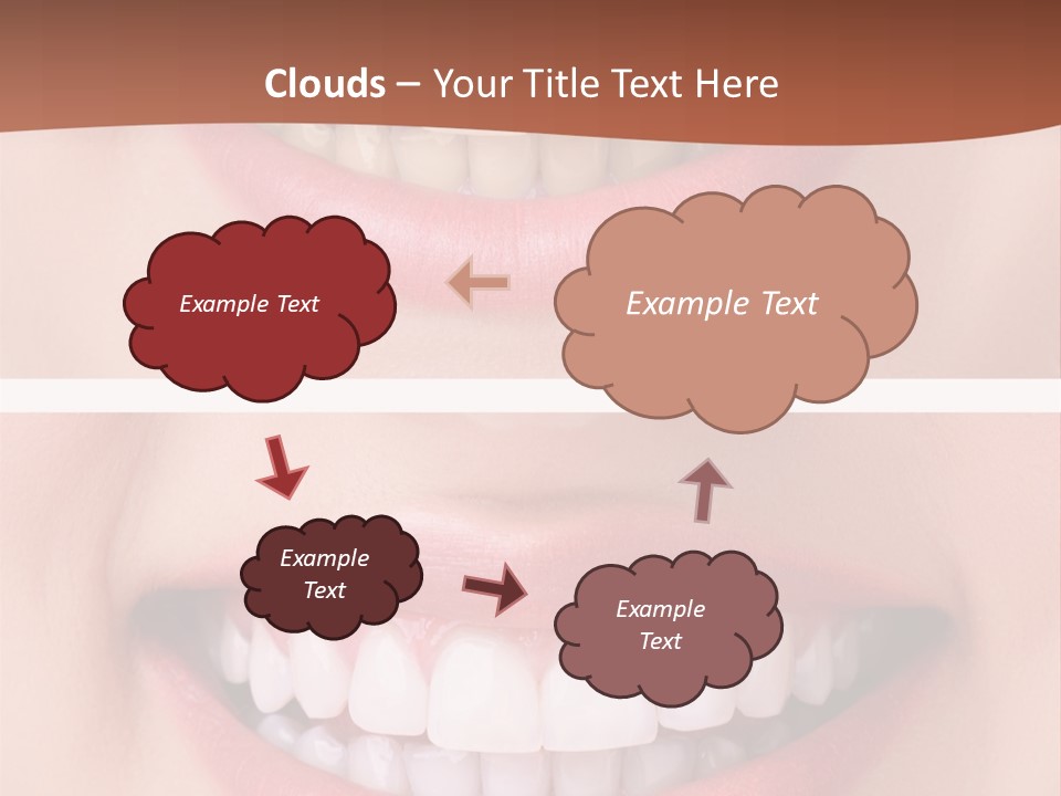 A Woman's Teeth With White Teeth And A Brown Background PowerPoint Template