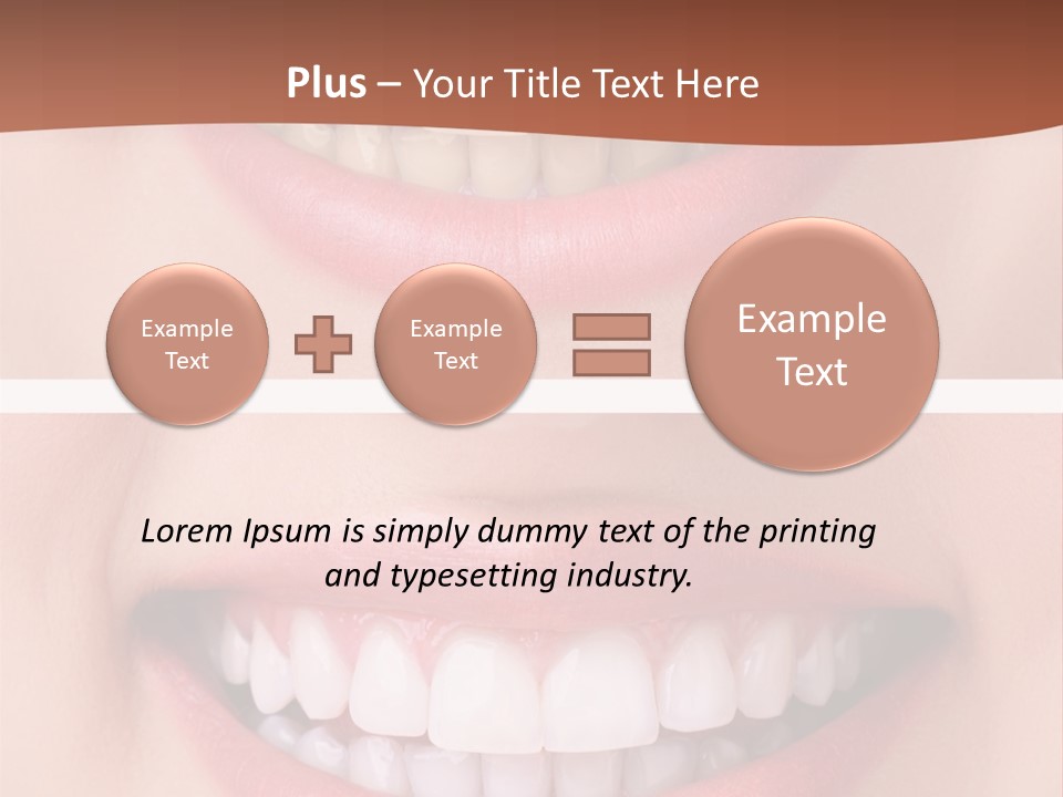 A Woman's Teeth With White Teeth And A Brown Background PowerPoint Template