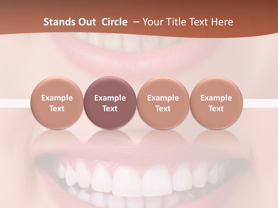 A Woman's Teeth With White Teeth And A Brown Background PowerPoint Template