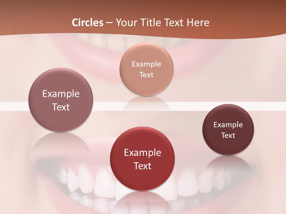 A Woman's Teeth With White Teeth And A Brown Background PowerPoint Template