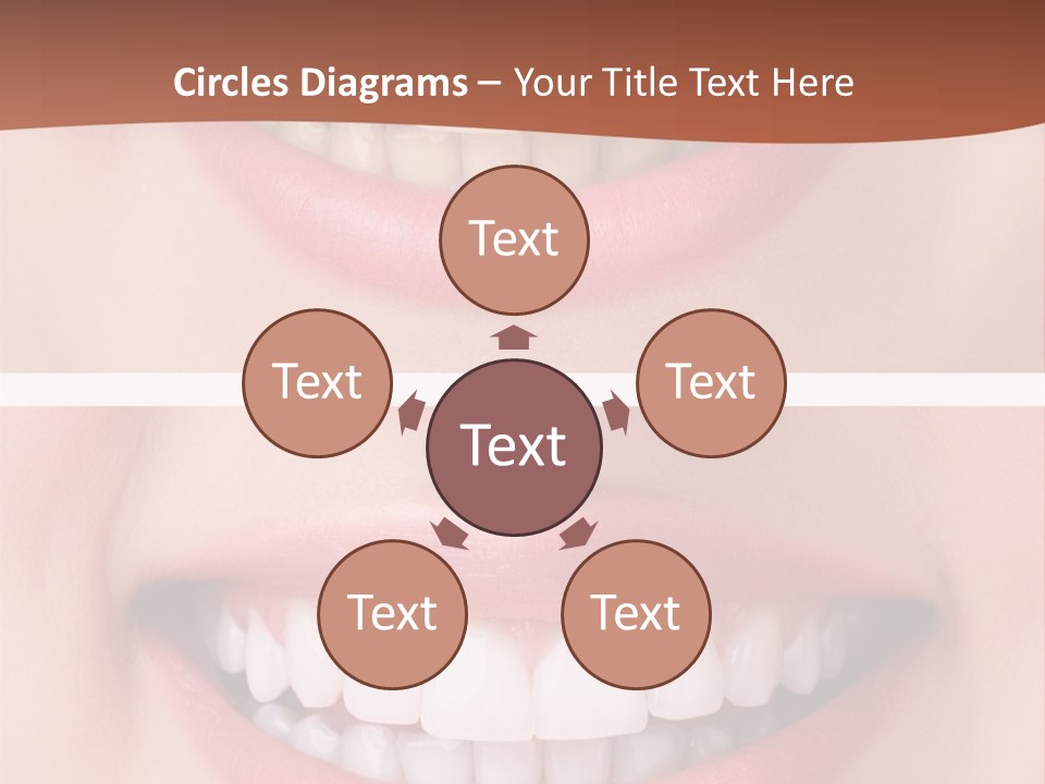 A Woman's Teeth With White Teeth And A Brown Background PowerPoint Template