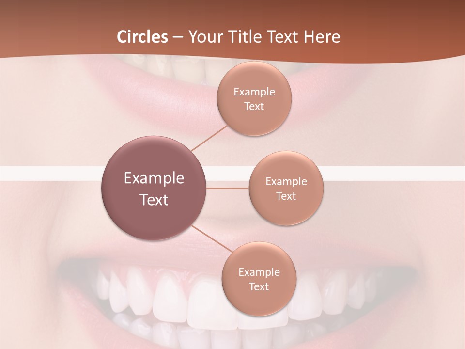 A Woman's Teeth With White Teeth And A Brown Background PowerPoint Template
