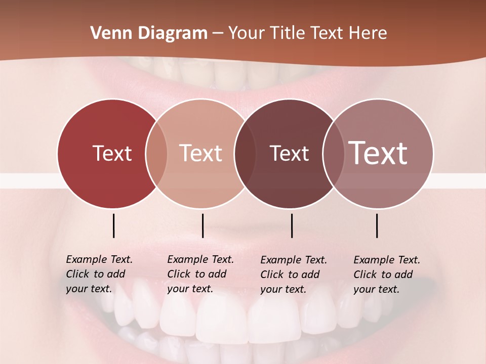 A Woman's Teeth With White Teeth And A Brown Background PowerPoint Template