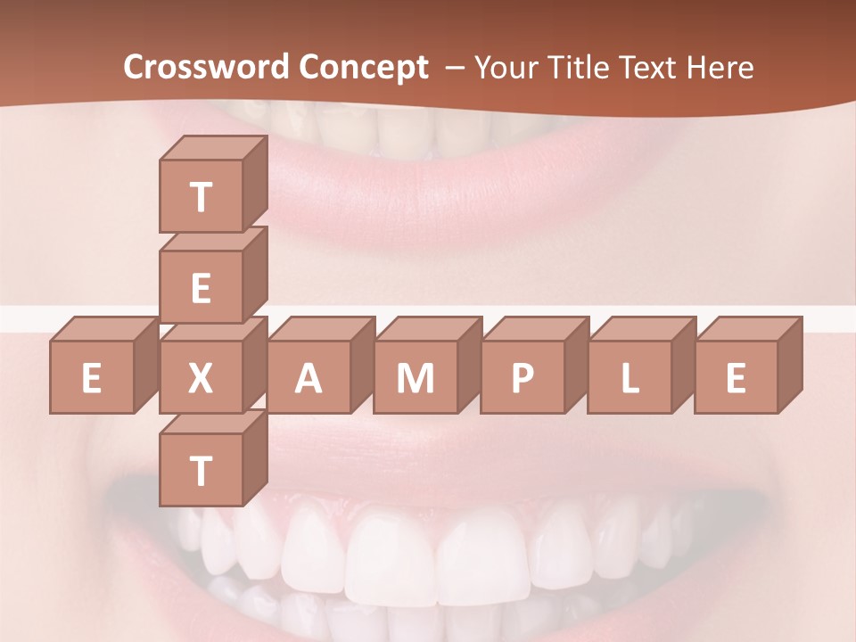 A Woman's Teeth With White Teeth And A Brown Background PowerPoint Template