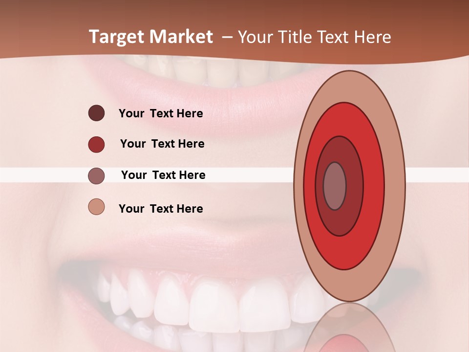 A Woman's Teeth With White Teeth And A Brown Background PowerPoint Template