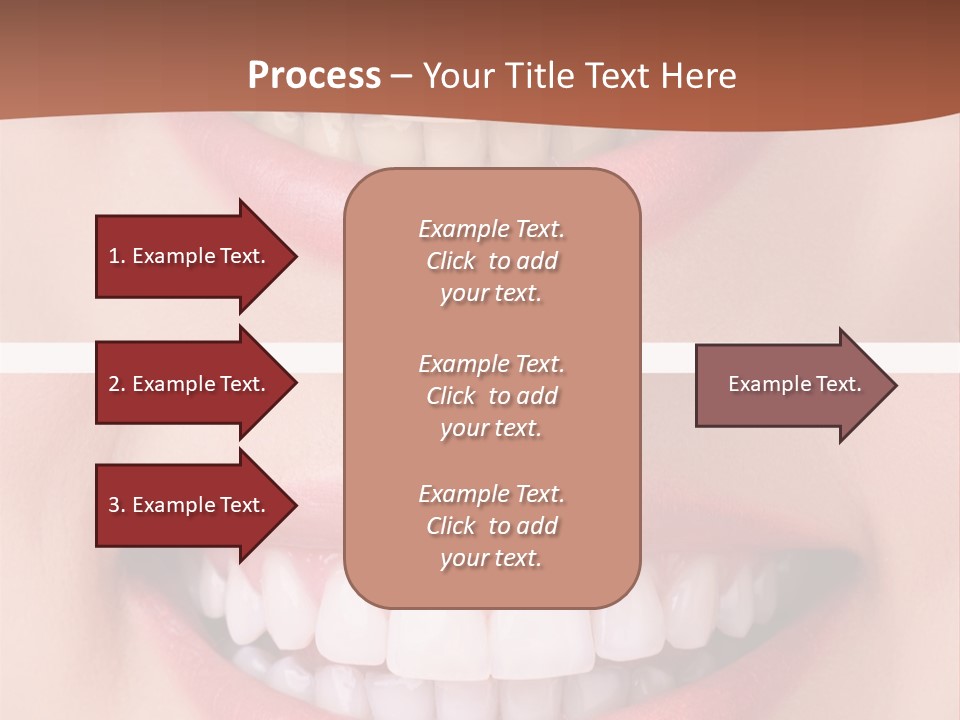 A Woman's Teeth With White Teeth And A Brown Background PowerPoint Template