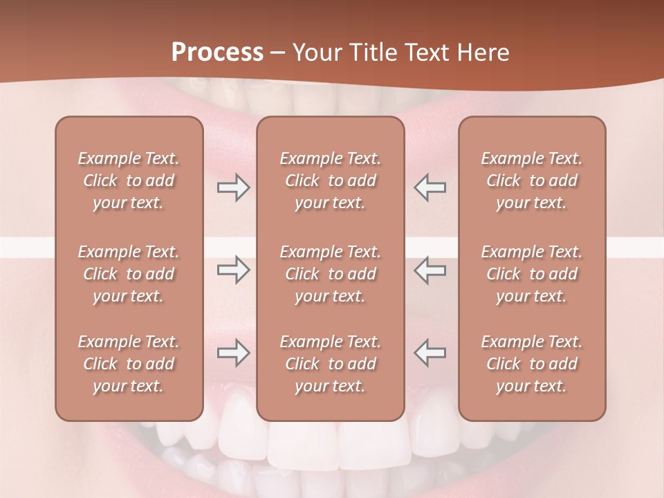 A Woman's Teeth With White Teeth And A Brown Background PowerPoint Template