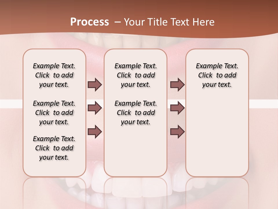 A Woman's Teeth With White Teeth And A Brown Background PowerPoint Template