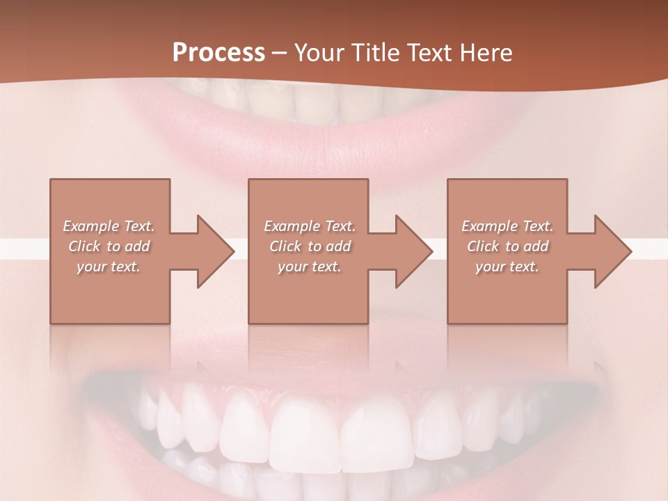 A Woman's Teeth With White Teeth And A Brown Background PowerPoint Template