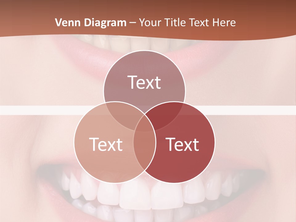 A Woman's Teeth With White Teeth And A Brown Background PowerPoint Template
