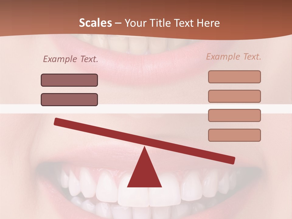 A Woman's Teeth With White Teeth And A Brown Background PowerPoint Template