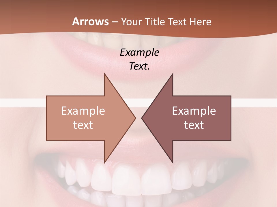 A Woman's Teeth With White Teeth And A Brown Background PowerPoint Template