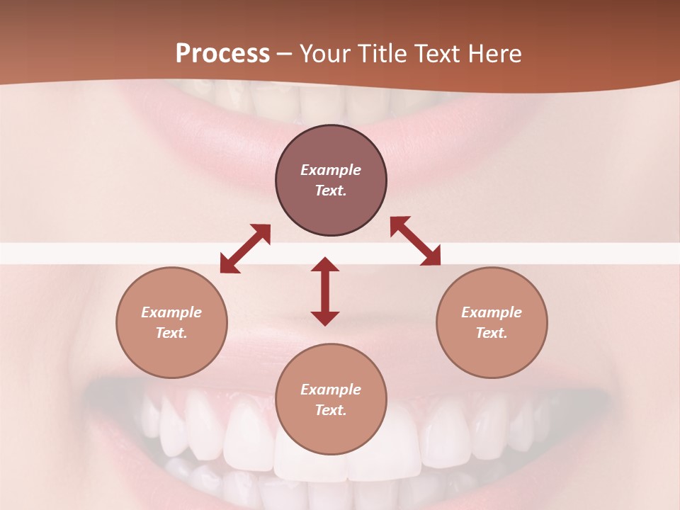 A Woman's Teeth With White Teeth And A Brown Background PowerPoint Template
